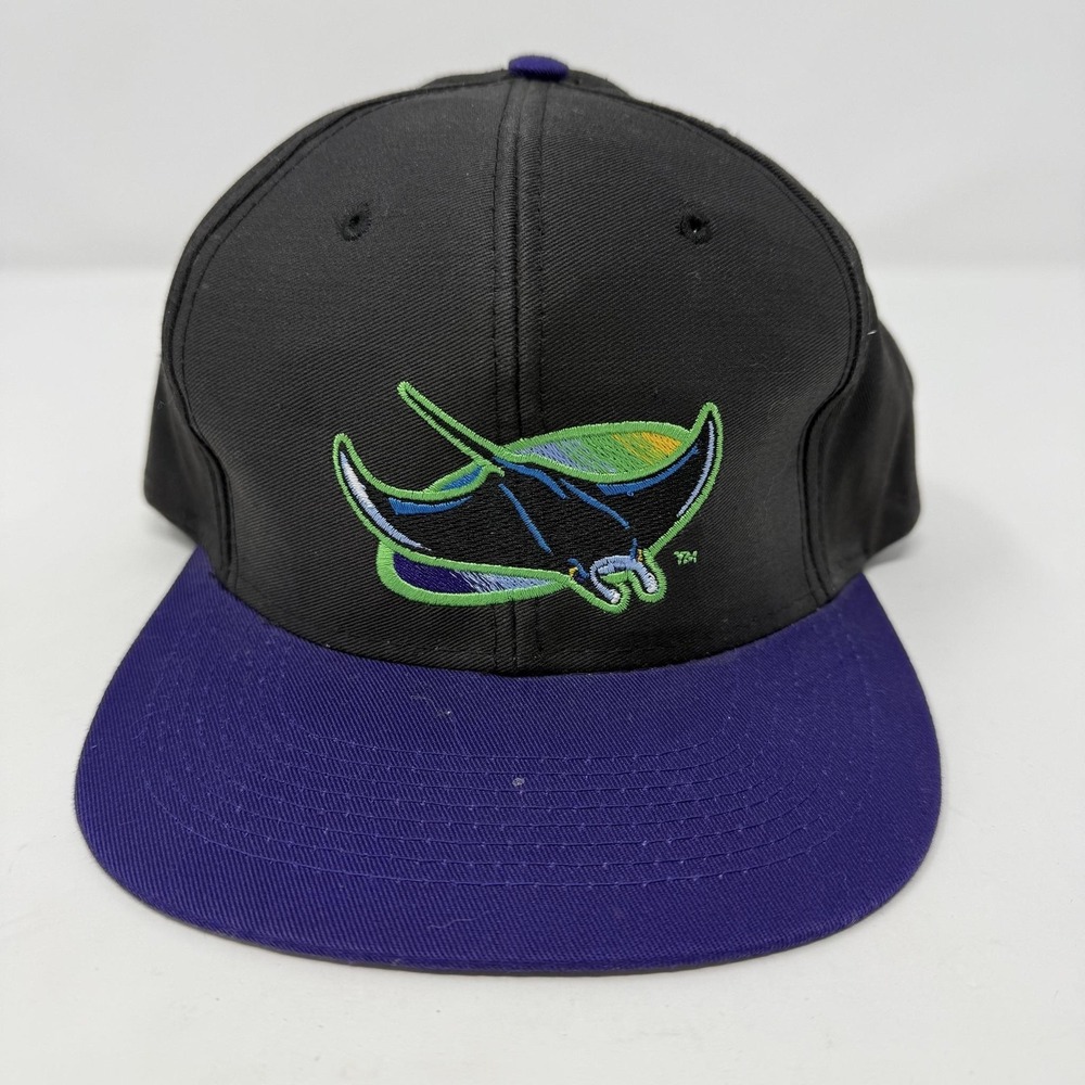 Vintage Tampa Bay Devil Rays Hat Cap Snap Back One Size MLB Baseball Logo 7 90s